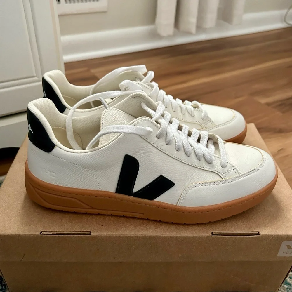 Veja White and Black Sneakers - Picture 2 of 11